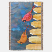 Kardinäle zur Zaunmalerei - Originelle Kunst Decke (Vorderseite Vertikal)