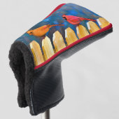 Kardinäle zur Zaunmalerei - Originelle Kunst Golf Headcover (3/4 Vorderseite)