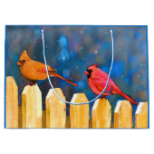 Kardinäle zur Zaunmalerei - Originelle Kunst Große Geschenktüte (Vorderseite)
