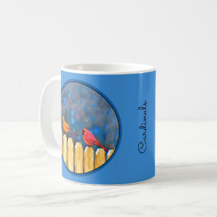 Kardinäle zur Zaunmalerei - Originelle Kunst Kaffeetasse