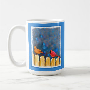 Kardinäle zur Zaunmalerei - Originelle Kunst Kaffeetasse