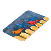 Kardinäle zur Zaunmalerei - Originelle Kunst Magnet (Linke Seite)