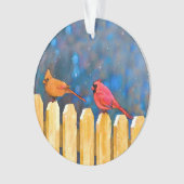 Kardinäle zur Zaunmalerei - Originelle Kunst Ornament (Vorderseite)