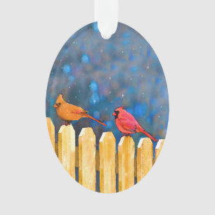 Kardinäle zur Zaunmalerei - Originelle Kunst Ornament