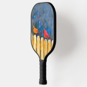 Kardinäle zur Zaunmalerei - Originelle Kunst Pickleball Schläger (Links)