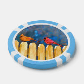 Kardinäle zur Zaunmalerei - Originelle Kunst Pokerchips (Einzeln)