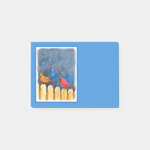 Kardinäle zur Zaunmalerei - Originelle Kunst Post-it Klebezettel