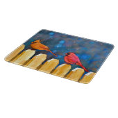 Kardinäle zur Zaunmalerei - Originelle Kunst Schneidebrett (Ecke)