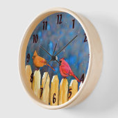 Kardinäle zur Zaunmalerei - Originelle Kunst Uhr (Winkel)