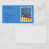 Kardinäle zur Zaunmalerei - Originelle Kunst Visitenkarte (Vorne/Hinten)