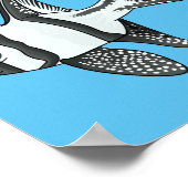 Kardinalfisch-Cartoon in Banggai Poster (Ecke)