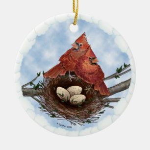 Kardinalnest-Ornament Keramik Ornament