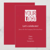 Kardinalrot -  festliche Firmenparty Einladung (Vorne/Hinten)