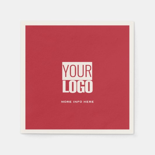 Kardinalrot mit Ihrem Logo Serviette (Vorderseite)