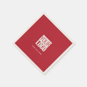 Kardinalrot mit Ihrem Logo Serviette (Ecke)