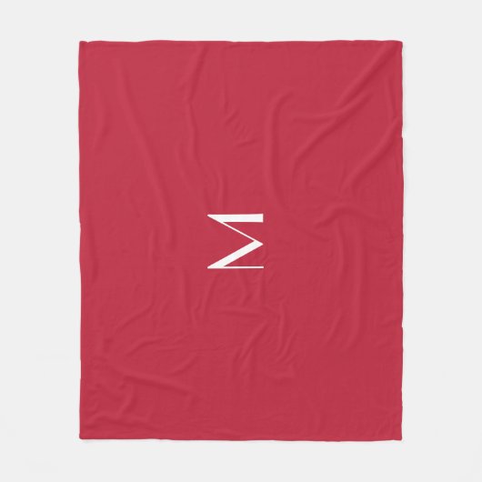 Kardinalrot monogrammiert    fleecedecke (Vorderseite)