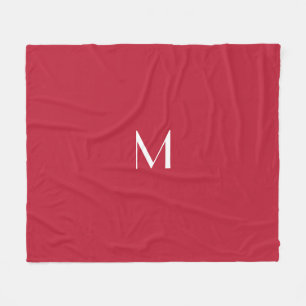 Kardinalrot monogrammiert fleecedecke