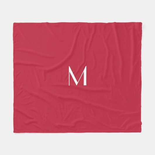 Kardinalrot monogrammiert    fleecedecke (Vorderseite (Horizontal))