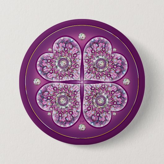 Kardinalrot Rosette Button (Vorderseite)