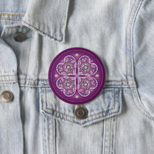 Kardinalrot Rosette Button