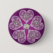 Kardinalrot Rosette Button (Vorderseite)
