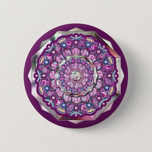 Kardinalrot Rosette Button (Vorderseite)