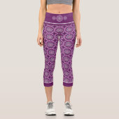 Kardinalrot Rosette Capri Leggings (Vorderseite)