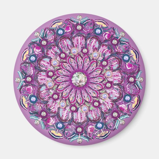Kardinalrot Rosette Magnet (Vorne)