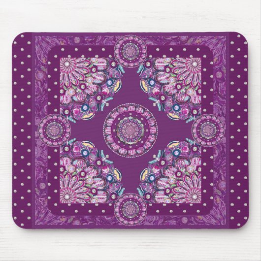 Kardinalrot Rosette Mousepad (Vorne)