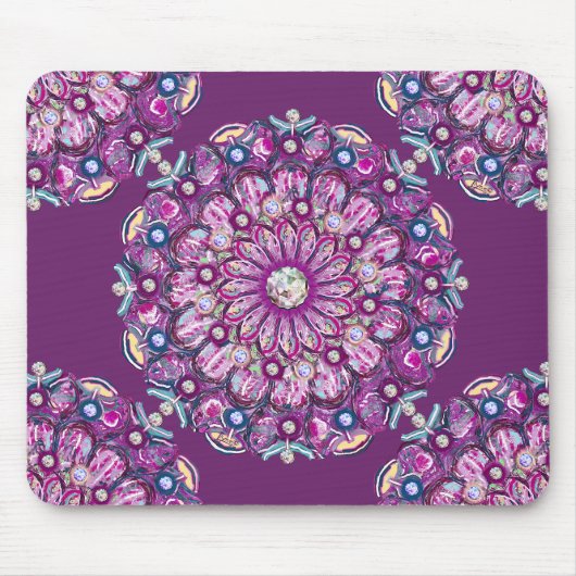 Kardinalrot Rosette Mousepad (Vorne)