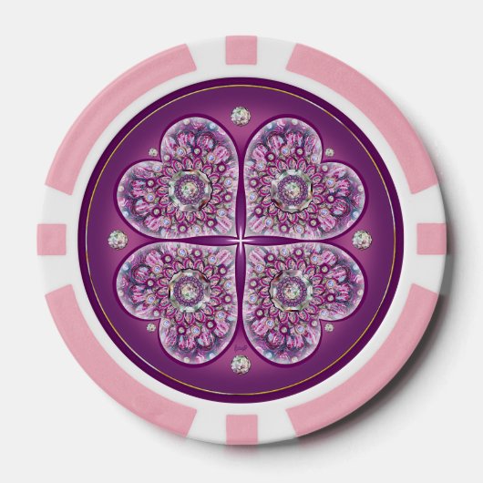 Kardinalrot Rosette Pokerchips (Vorderseite)