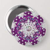 Kardinalrot-Rosette & Schneeflocke Button (Vorne & Hinten)
