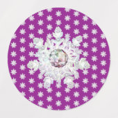 Kardinalrot Rosette & Schneeflocke Etiketten (Design 1)