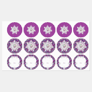 Kardinalrot Rosette & Schneeflocke Etiketten