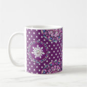 Kardinalrot Rosette & Schneeflocke Kaffeetasse (Links)