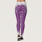 Kardinalrot-Rosette & Schneeflocke Leggings (Rückseite)