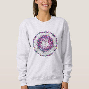 Kardinalrot-Rosette & Schneeflocke Sweatshirt