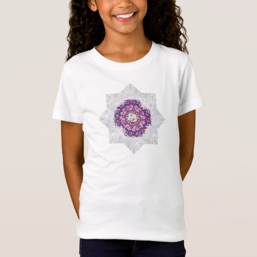 Kardinalrot Rosette & Schneeflocke T-Shirt (Vorderseite)