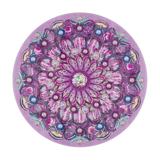 Kardinalrot Rosette Schneidebrett (Vorderseite)