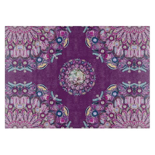 Kardinalrot Rosette Schneidebrett (Vorderseite)