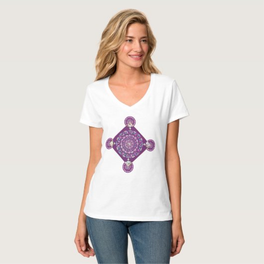 Kardinalrot Rosette T-Shirt (Vorderseite Vollansicht)
