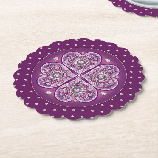 Kardinalrot Rosette Untersetzer (angewinkelt)