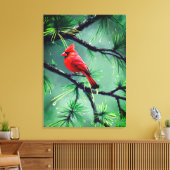 Kardinalroter Vogel Leinwand Wandkunst (Insitu (Wohnzimmer))