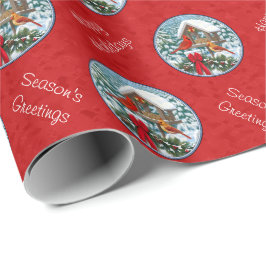Kardinals Christmas Birdfeeder Red Geschenkpapier
