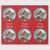 Kardinals Christmas Birdfeeder Red Geschenkpapier (Flach)