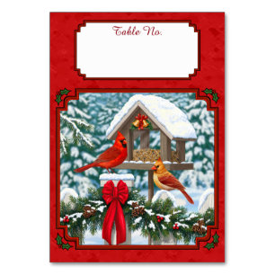 Kardinals Christmas Birdfeeder Red Tischnummer