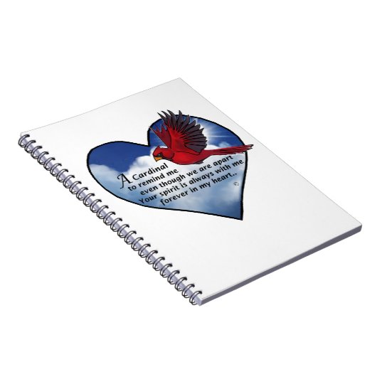 Kardinals-Herz-Gedicht Notizblock (Rechte Seite)