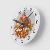 Kardinals Horn Clock Runde Wanduhr (Winkel)