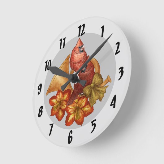 Kardinals Horn Clock Runde Wanduhr (Winkel)