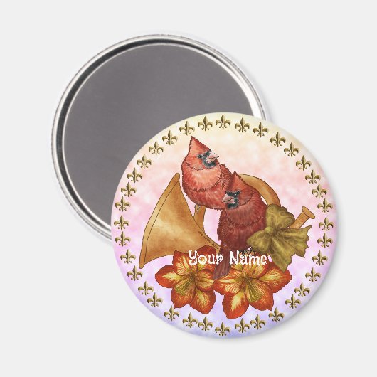 Kardinals Horn Magnet (Vorderseite/Rückseite)